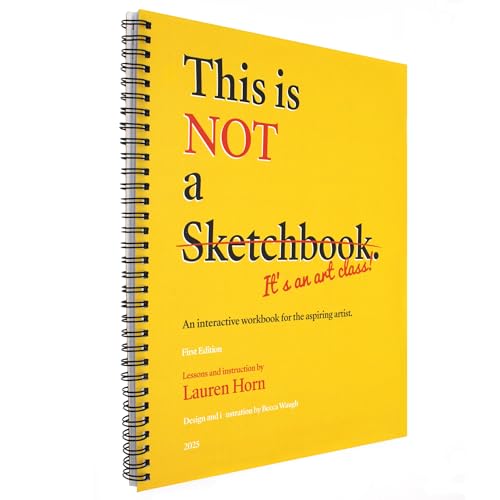 Sonjade Sketch Books Dies ist kein Skizzenbuch, It's an Art Class! Kunstbuch, Zeichenblock, 100 Blatt, 21,6 x 27,9 cm, Gelb von Sonjade