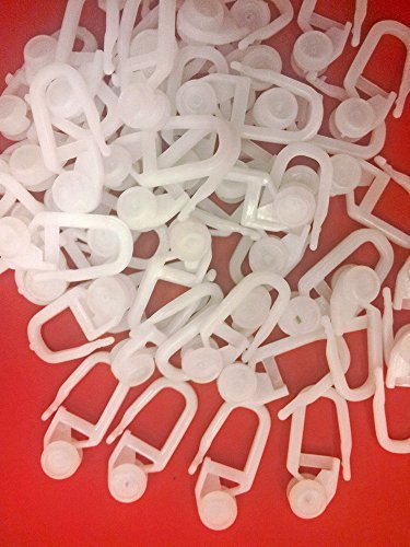 Sonnenschutz-HH - 1000 Stück Gardinenrollen Gardinenröllchen 6 mm Laufrolle mit Faltenhaken für Faltenband Kräuselband - Innenlaufrollen für Gardinenschienen Vorhangschienen Laufschienen - weiß von Sonnenschutz-HH