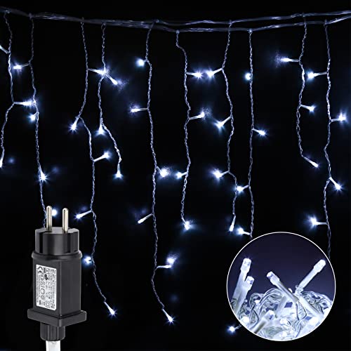 Sonnewelt Eisregen Lichtervorhang Außen Innen mit 8 Modi Eiszapfen Weihnachten Lichterkette Wasserdicht Kaltweiß 15m, 600LED Party Lichterkette Outdoor Strom Lichtervorhang Eiszapfen Sonnewelt Eisregen Lichtervorhang Außen Innen mit 8 Modi Eiszapfen Weihnachten Lichterkette Wasserdicht Kaltweiß 15m, 600LED Party Lichterkette Outdoor Strom Lichtervorhang Eiszapfen von Sonnewelt