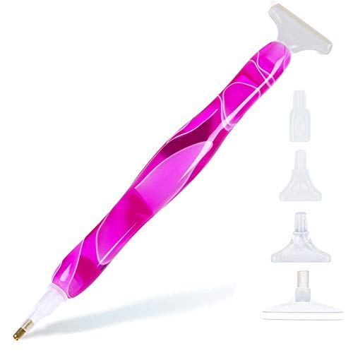 Sonsage DIY Diamant Malerei Stift Zubehör und Werkzeuge,Violett Harzstift 5D Diamond Painting Punkt Pen Art Applikator Stickerei,Gem Art Stift Juwel Wachs Picker Zubehör Nail von Sonsage