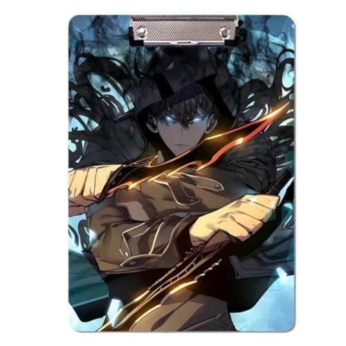 Sonsoke Anime Jinwoo Sung Schulordner - 31 x 22 cm PP-Kunststoff-Heftmappe mit Clip für A4 Unterlagen - Prüfungs- & Hausaufgaben (Jinwoo Sung 3) von Sonsoke