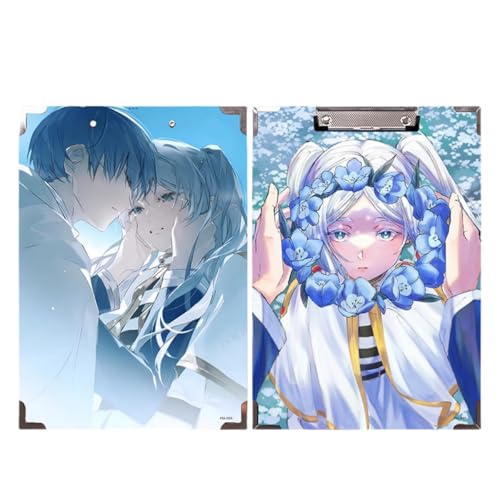 Sonsoke Frieren Anime Holz-Schulordner - 31 x 22 cm Massivholz-Heftmappe mit Metallclip für A4 Unterlagen - Prüfungs- & Hausaufgaben (Frieren 7) von Sonsoke