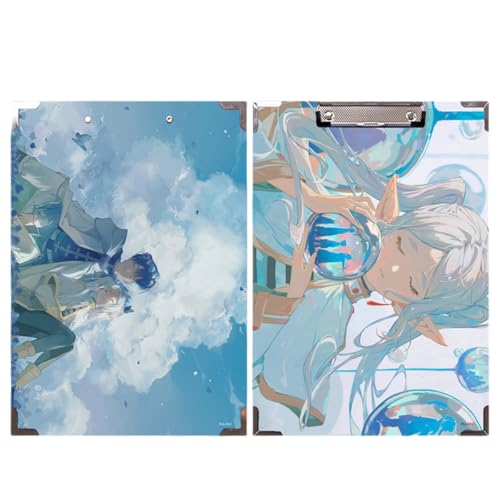 Sonsoke Frieren Anime Holz-Schulordner - 31 x 22 cm Massivholz-Heftmappe mit Metallclip für A4 Unterlagen - Prüfungs- & Hausaufgaben (Himmel 6) von Sonsoke