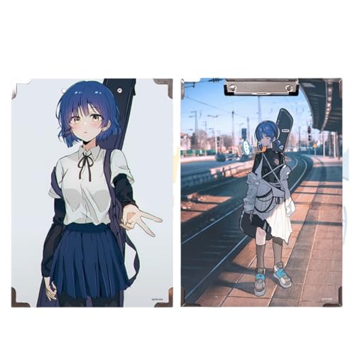 Sonsoke Gotoh Hitori Anime Holz-Schulordner - 31 x 22 cm Massivholz-Heftmappe mit Metallclip für A4 Unterlagen - Prüfungs- & Hausaufgaben (Yamada Ryo 6) von Sonsoke