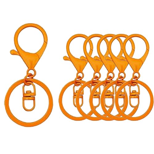 20 Sets Karabinerverschlüsse, Haken orange mit flachem Spaltring, Schlüsselring, kleiner Karabinerverschluss für Bastelarbeiten, Schmuckherstellung, Biegeringe von Sopepoyie