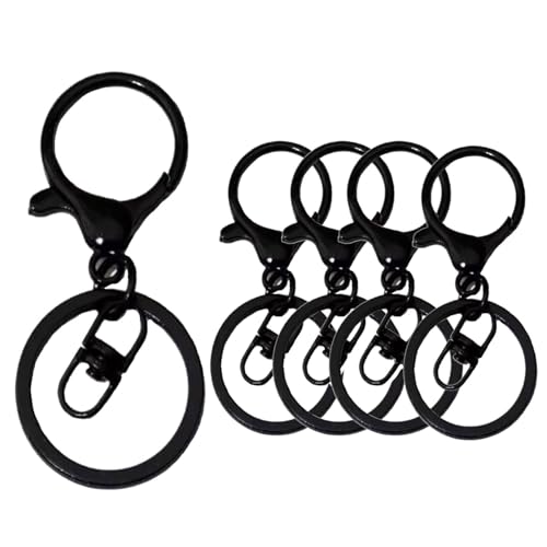 20 Sets schwarze Karabinerverschlüsse mit flachem Spaltring, Schlüsselring, kleiner Karabinerverschluss für Bastelarbeiten, Schmuckherstellung, Biegeringe 20 Sets schwarze Karabinerverschlüsse mit flachem Spaltring, Schlüsselring, kleiner Karabinerverschluss für Bastelarbeiten, Schmuckherstellung, Biegeringe von Sopepoyie