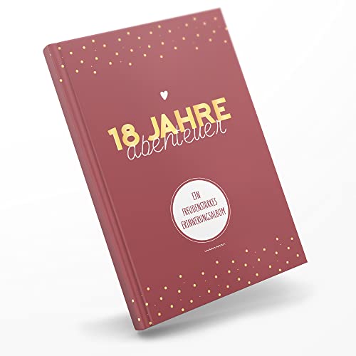 Erinnerungsalbum groß zum Ausfüllen in hochwertigem Hardcover Einband im A4 Format (21x29,7cm) - Deine ersten 18 Jahre - 208 Seiten viel Platz für schöne Erinnerungen - von Sophies Kartenwelt von Sophies Kartenwelt