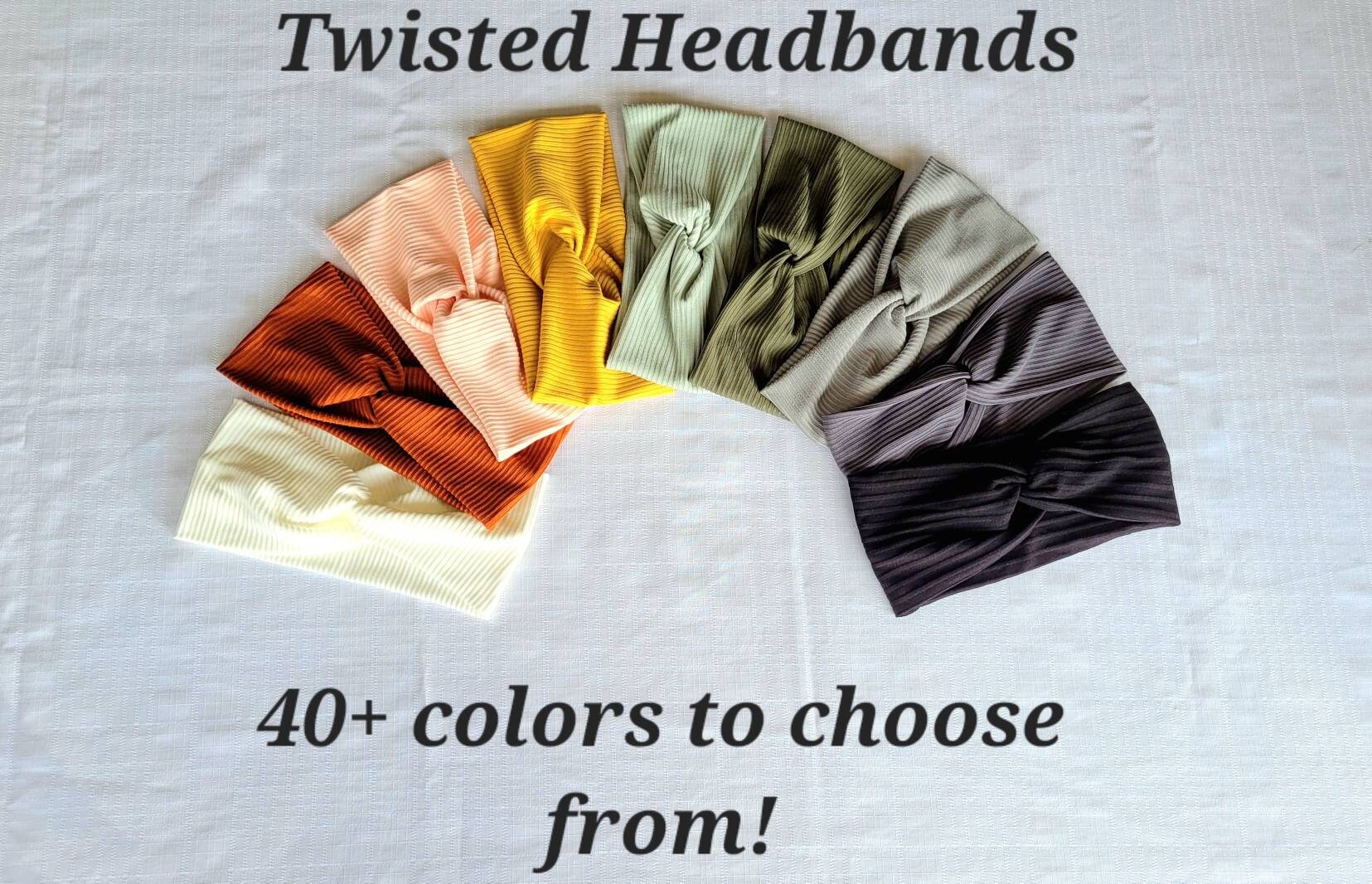 Einfaches Twist-Top-stirnband, Weiches, Dehnbares Spandex-stirnband Für Frauen, Solid-Farb-Twisted-stirnband, 40+ Farben Zur Auswahl von SophiesRemedy