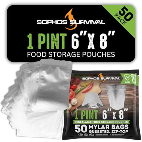 Mylar-Beutel, 15,2 x 20,3 cm, 7 mm, Zwickel, Reißverschluss (50 Stück) von Sophos Survival
