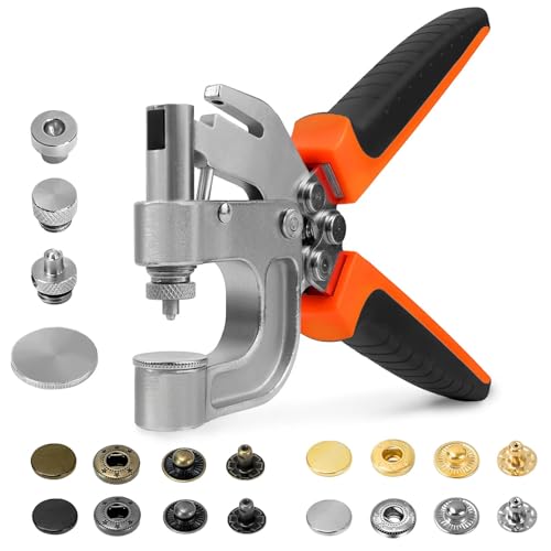 Sopnom Leder-Druckknopf-Set, robuste Druckknöpfe, Zange und 12,5 mm Lederknöpfe, 4 Farben, 40 Sets Druckknöpfe für Stoff, Kleidung, Jacken, Geldbörse, Gürtel, Taschen, Werkzeugset Sopnom Leder-Druckknopf-Set, robuste Druckknöpfe, Zange und 12,5 mm Lederknöpfe, 4 Farben, 40 Sets Druckknöpfe für Stoff, Kleidung, Jacken, Geldbörse, Gürtel, Taschen, Werkzeugset von Sopnom