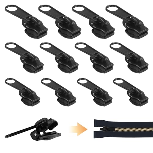 12 Stück Ersatzteile Reißverschluss Zipper, Reißverschluss Schieber Ersatz, Reißverschluss Reparaturset, Abnehmbare Reißverschluss Zipper für Jacken, Mäntel, Koffer 12 Stück Ersatzteile Reißverschluss Zipper, Reißverschluss Schieber Ersatz, Reißverschluss Reparaturset, Abnehmbare Reißverschluss Zipper für Jacken, Mäntel, Koffer von SopwMap