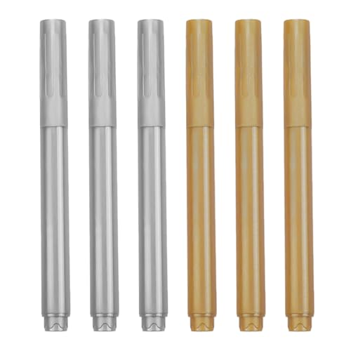 6 Stück Metallic Acrylstiften in Gold und Silber, Gold und Silver Metallic Acrylstifte Marker Set, Goldene Acrylfarbstifte, Silber Acrylstifte für Stein, Wasserbasierte Marker für Keramik, Glas, Holz 6 Stück Metallic Acrylstiften in Gold und Silber, Gold und Silver Metallic Acrylstifte Marker Set, Goldene Acrylfarbstifte, Silber Acrylstifte für Stein, Wasserbasierte Marker für Keramik, Glas, Holz von SopwMap