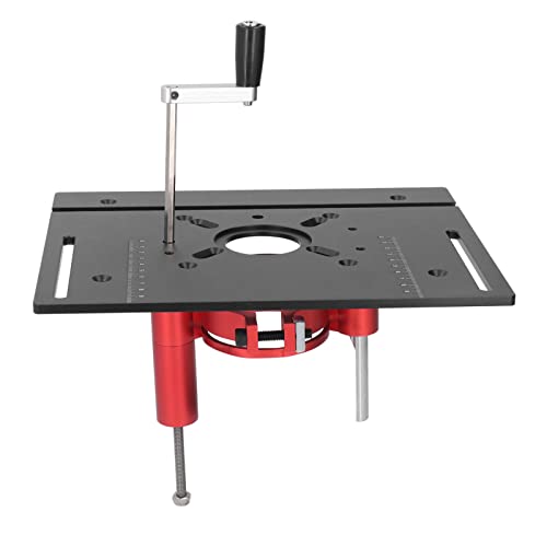 Router Lift, Universal Manual Lifting Router Lift System Kit, Aluminiumlegierung Edelstahl Holzbearbeitungsbank, Router Plate System Hubtisch, Lifting Router Lift System Kit (Schwarz) von Sorandy