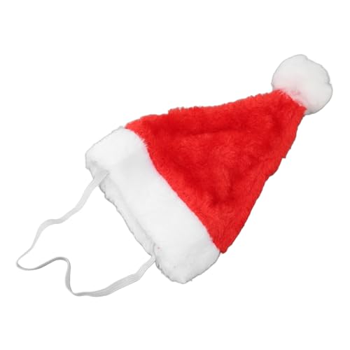 Sorandy 5 Stück Süße Weihnachtsmütze für Haustiere, Rotes Plüsch-Elastikband Hunde und Katzen-Weihnachtsmütze mit Klassischem Festlichem Bequemer Plüschstoff für Urlaubsparty-Kostüme von Sorandy