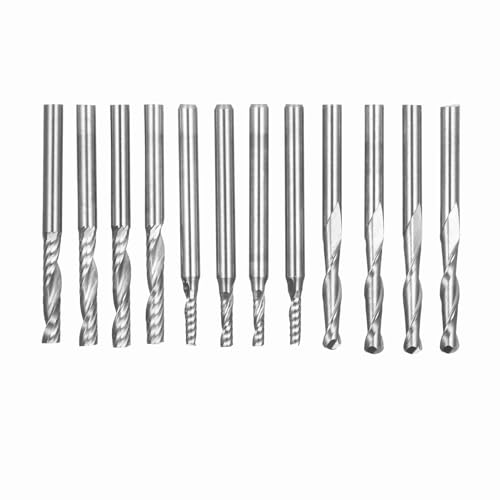 Sorandy 5pcs 4 - Flötenendmühlenbits, Hochgeschwindigkeits -Stahlfräsenschneider, Router Bits, Gerader Schaft (12PCS) von Sorandy