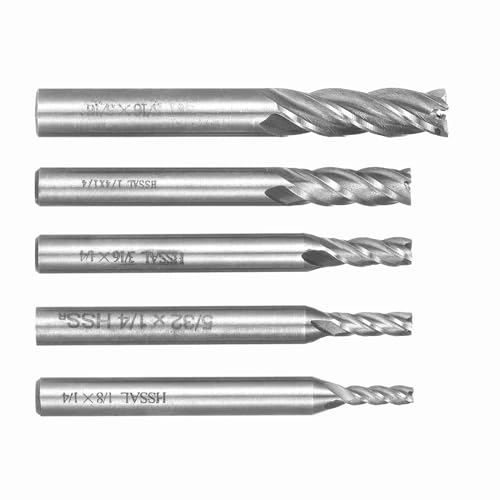 Sorandy 5pcs 4 - Flötenendmühlenbits, Hochgeschwindigkeits -Stahlfräsenschneider, Router Bits, Gerader Schaft (5PCS) von Sorandy