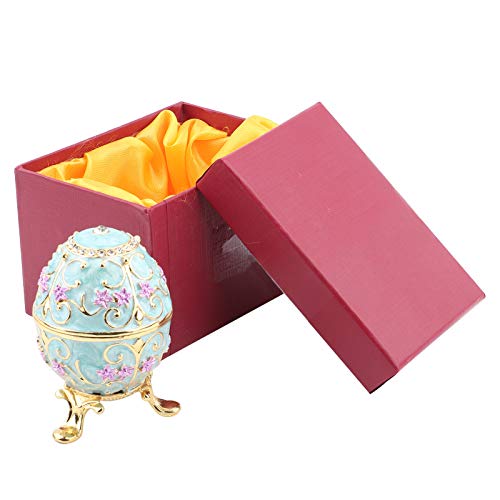Sorandy Osterei-Schmuckschatulle, Handgemachte Emaillierte Osterei-Schmuckschatulle Organizer, Vintage Eier mit Reichem Email Funkelnder AB-Farbdiamant, Home Desktop Dekor Ornamente Geschenke von Sorandy