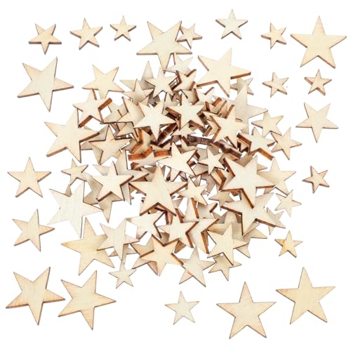100 Stück Holzsterne, Mini Holz Sterne, Gemischte Größen, Sterne Aus Holz Stern Holzscheiben Für Diy Basteln, Weihnachtsdeko, Hochzeit Dekoration 100 Stück Holzsterne, Mini Holz Sterne, Gemischte Größen, Sterne Aus Holz Stern Holzscheiben Für Diy Basteln, Weihnachtsdeko, Hochzeit Dekoration von Sorcristy