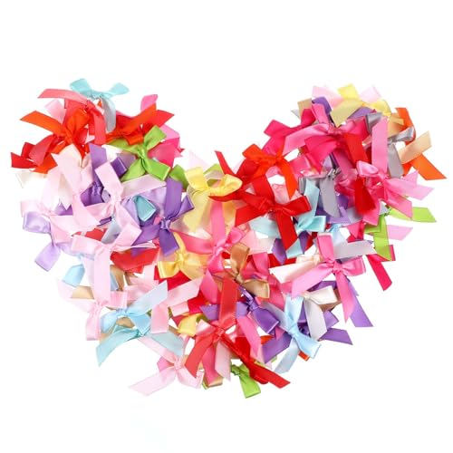 Bunte Kleine Schleifen, 4.5 * 4cm Geschenkschleifen, 100 Stück Mini Satinband Schleifen, Deko-Schleifen Für Hochzeit Dekoration, Grußkarten, Diy Handgemacht, Haarnadel Hüte, Geschenke Bunte Kleine Schleifen, 4.5 * 4cm Geschenkschleifen, 100 Stück Mini Satinband Schleifen, Deko-Schleifen Für Hochzeit Dekoration, Grußkarten, Diy Handgemacht, Haarnadel Hüte, Geschenke von Sorcristy