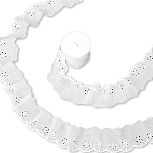 13.7 M Weiß Gewellter Spitzenbesatz, Weißes Spitzenband, Baumwoll Spitzenband Mit Blumenmuster Borten, Vintage-Spitzenband Zum Basteln,Geschenkverpackung, Diy-Nähen, Scrapbooking-Zubehör, Breite 4 Cm 13.7 M Weiß Gewellter Spitzenbesatz, Weißes Spitzenband, Baumwoll Spitzenband Mit Blumenmuster Borten, Vintage-Spitzenband Zum Basteln,Geschenkverpackung, Diy-Nähen, Scrapbooking-Zubehör, Breite 4 Cm von Sorcristy