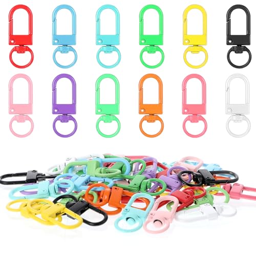 36 Stück Mini Karabiner Schlüsselanhänger, Bunte Metall Karabinerhaken Mit Drehgelenk, Klein Zinklegierung Schlüsselringe Für Diy Projekte Und Taschen von Sorcristy