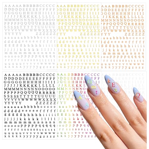 6 Blatt Selbstklebend Nail Dekoration, Nagelsticker Buchstaben, Nailart Sticker, Nagel Stickers, Englisches Alphabet Dekoration Nageldesign Zubehör 6 Blatt Selbstklebend Nail Dekoration, Nagelsticker Buchstaben, Nailart Sticker, Nagel Stickers, Englisches Alphabet Dekoration Nageldesign Zubehör von Sorcristy