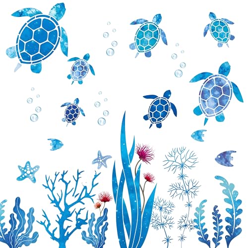 Meeresschildkröten-Vinyl-Wandaufkleber, 2 Stück Korallenfisch Wandaufkleber, Wasserdichte Wandtattoo Badezimmer, Fliesenaufkleber Bad Für Kinderzimmer, Innendekoration, Kindergarten, Aquarium Meeresschildkröten-Vinyl-Wandaufkleber, 2 Stück Korallenfisch Wandaufkleber, Wasserdichte Wandtattoo Badezimmer, Fliesenaufkleber Bad Für Kinderzimmer, Innendekoration, Kindergarten, Aquarium von Sorcristy