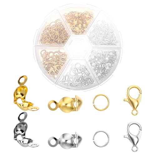Schmuckherstellung, 460 Stück, Zinklegierung, Karabinerverschlüsse, Perlenspitzen, Knotenabdeckungen für Armbänder, Halsketten, Ohrringe, Schlüsselanhänger, Bastelarbeiten Schmuckherstellung, 460 Stück, Zinklegierung, Karabinerverschlüsse, Perlenspitzen, Knotenabdeckungen für Armbänder, Halsketten, Ohrringe, Schlüsselanhänger, Bastelarbeiten von Sorcristy