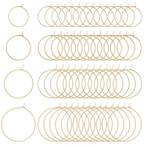 Sorcristy 120 Stück Ohrringe Rohlinge Ohrring Selber Machen Set Metall Creolen Schmuckherstellung Zubehör Runde Ohrringe Basteln Set für Frauen DIY (Gold) von Sorcristy