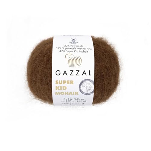 3er-Pack/Knäuel Gazzal Super Kid Mohair, je Knäuel 25 g, 237 m, Mischung aus Superwash-Wolle, Polyamid und Super Kid Mohair, 64400 3er-Pack/Knäuel Gazzal Super Kid Mohair, je Knäuel 25 g, 237 m, Mischung aus Superwash-Wolle, Polyamid und Super Kid Mohair, 64400 von Sorenta