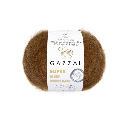 3er-Pack/Knäuel Gazzal Super Kid Mohair, je Knäuel 25 g, 237 m, Mischung aus Superwash-Wolle, Polyamid und Super Kid Mohair, 64401 3er-Pack/Knäuel Gazzal Super Kid Mohair, je Knäuel 25 g, 237 m, Mischung aus Superwash-Wolle, Polyamid und Super Kid Mohair, 64401 von Sorenta