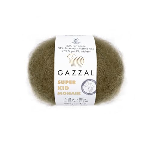 3er-Pack/Knäuel Gazzal Super Kid Mohair, je Knäuel 25 g, 237 m, Mischung aus Superwash-Wolle, Polyamid und Super Kid Mohair, 64403 3er-Pack/Knäuel Gazzal Super Kid Mohair, je Knäuel 25 g, 237 m, Mischung aus Superwash-Wolle, Polyamid und Super Kid Mohair, 64403 von Sorenta