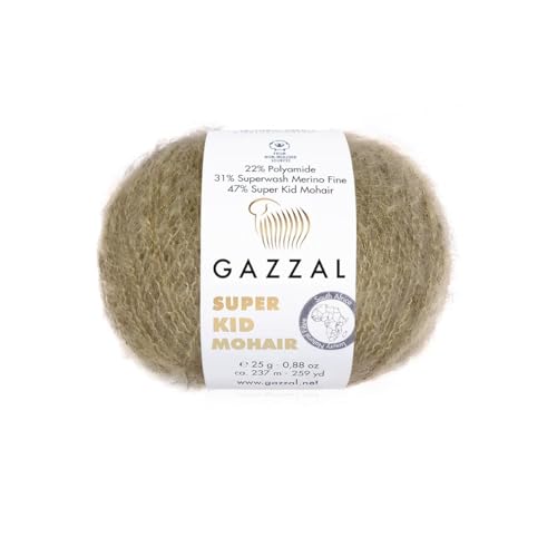 3er-Pack/Knäuel Gazzal Super Kid Mohair, je Knäuel 25 g, 237 m, Mischung aus Superwash-Wolle, Polyamid und Super Kid Mohair, 64406 von Sorenta