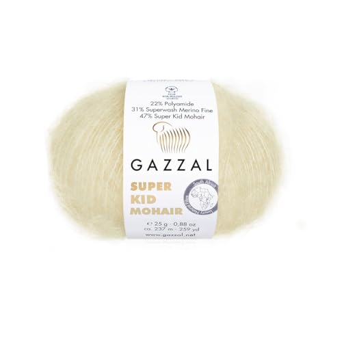 3er-Pack/Knäuel Gazzal Super Kid Mohair, je Knäuel 25 g, 237 m, Mischung aus Superwash-Wolle, Polyamid und Super Kid Mohair, 64408 3er-Pack/Knäuel Gazzal Super Kid Mohair, je Knäuel 25 g, 237 m, Mischung aus Superwash-Wolle, Polyamid und Super Kid Mohair, 64408 von Sorenta