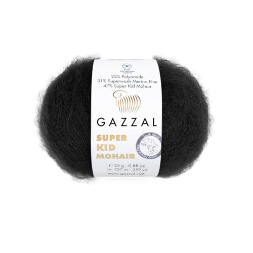 3er-Pack/Knäuel Gazzal Super Kid Mohair, je Knäuel 25 g, 237 m, Mischung aus Superwash-Wolle, Polyamid und Super Kid Mohair, 64409 3er-Pack/Knäuel Gazzal Super Kid Mohair, je Knäuel 25 g, 237 m, Mischung aus Superwash-Wolle, Polyamid und Super Kid Mohair, 64409 von Sorenta