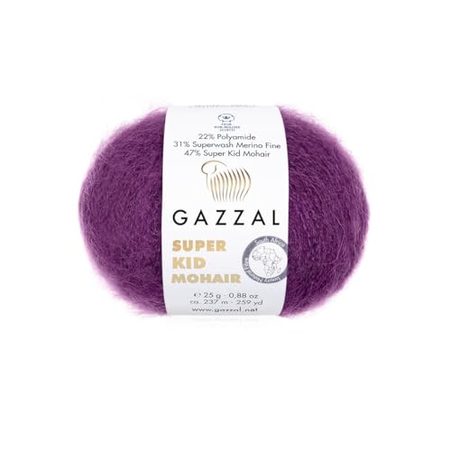 3er-Pack/Knäuel Gazzal Super Kid Mohair, je Knäuel 25 g, 237 m, Mischung aus Superwash-Wolle, Polyamid und Super Kid Mohair, 64410 3er-Pack/Knäuel Gazzal Super Kid Mohair, je Knäuel 25 g, 237 m, Mischung aus Superwash-Wolle, Polyamid und Super Kid Mohair, 64410 von Sorenta