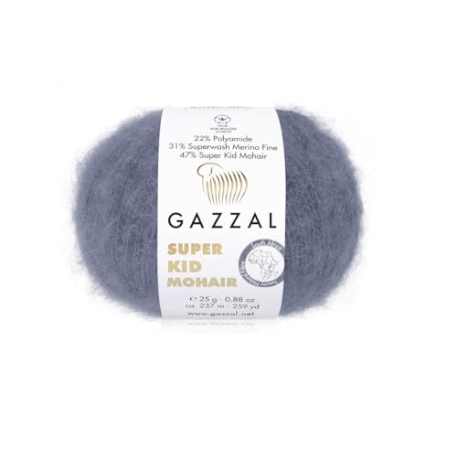 3er-Pack/Knäuel Gazzal Super Kid Mohair, je Knäuel 25 g, 237 m, Mischung aus Superwash-Wolle, Polyamid und Super Kid Mohair, 64411 3er-Pack/Knäuel Gazzal Super Kid Mohair, je Knäuel 25 g, 237 m, Mischung aus Superwash-Wolle, Polyamid und Super Kid Mohair, 64411 von Sorenta