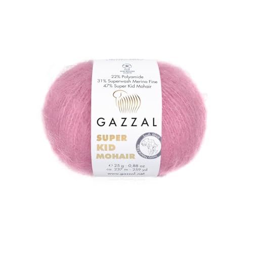 3er-Pack/Knäuel Gazzal Super Kid Mohair, je Knäuel 25 g, 237 m, Mischung aus Superwash-Wolle, Polyamid und Super Kid Mohair, 64412 3er-Pack/Knäuel Gazzal Super Kid Mohair, je Knäuel 25 g, 237 m, Mischung aus Superwash-Wolle, Polyamid und Super Kid Mohair, 64412 von Sorenta