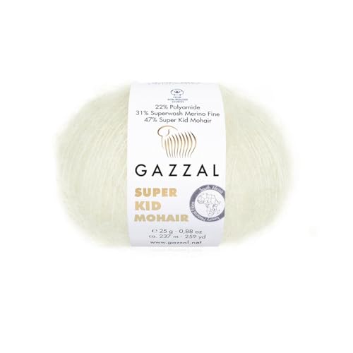 3er-Pack/Knäuel Gazzal Super Kid Mohair, je Knäuel 25 g, 237 m, Mischung aus Superwash-Wolle, Polyamid und Super Kid Mohair, 64414 3er-Pack/Knäuel Gazzal Super Kid Mohair, je Knäuel 25 g, 237 m, Mischung aus Superwash-Wolle, Polyamid und Super Kid Mohair, 64414 von Sorenta
