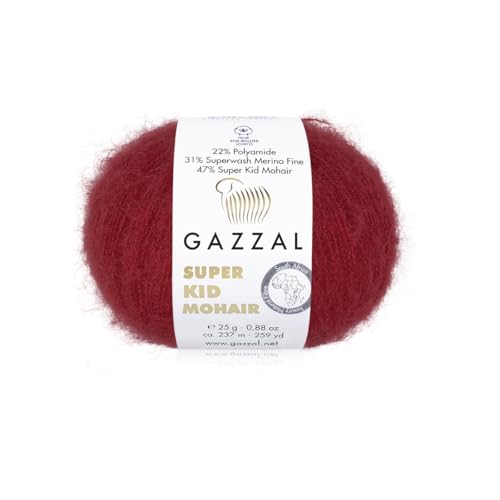 3er-Pack/Knäuel Gazzal Super Kid Mohair, je Knäuel 25 g, 237 m, Mischung aus Superwash-Wolle, Polyamid und Super Kid Mohair, 64416 3er-Pack/Knäuel Gazzal Super Kid Mohair, je Knäuel 25 g, 237 m, Mischung aus Superwash-Wolle, Polyamid und Super Kid Mohair, 64416 von Sorenta
