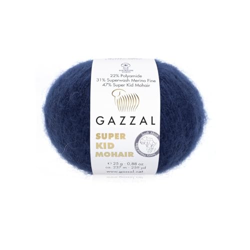 3er-Pack/Knäuel Gazzal Super Kid Mohair, je Knäuel 25 g, 237 m, Mischung aus Superwash-Wolle, Polyamid und Super Kid Mohair, 64417 3er-Pack/Knäuel Gazzal Super Kid Mohair, je Knäuel 25 g, 237 m, Mischung aus Superwash-Wolle, Polyamid und Super Kid Mohair, 64417 von Sorenta