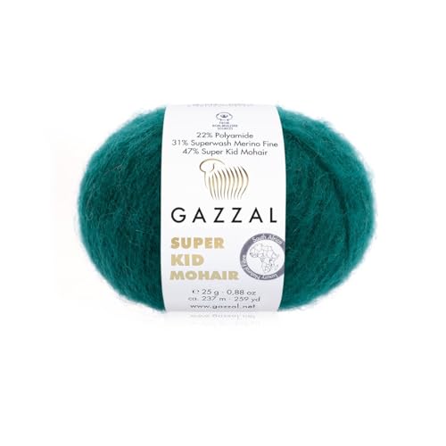 3er-Pack/Knäuel Gazzal Super Kid Mohair, je Knäuel 25 g, 237 m, Mischung aus Superwash-Wolle, Polyamid und Super Kid Mohair, 64418 3er-Pack/Knäuel Gazzal Super Kid Mohair, je Knäuel 25 g, 237 m, Mischung aus Superwash-Wolle, Polyamid und Super Kid Mohair, 64418 von Sorenta