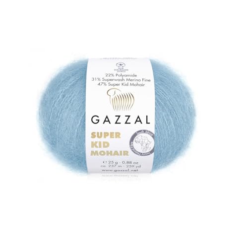 3er-Pack/Knäuel Gazzal Super Kid Mohair, je Knäuel 25 g, 237 m, Mischung aus Superwash-Wolle, Polyamid und Super Kid Mohair, 64420 3er-Pack/Knäuel Gazzal Super Kid Mohair, je Knäuel 25 g, 237 m, Mischung aus Superwash-Wolle, Polyamid und Super Kid Mohair, 64420 von Sorenta