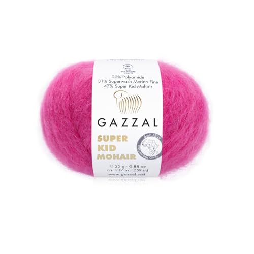 3er-Pack/Knäuel Gazzal Super Kid Mohair, je Knäuel 25 g, 237 m, Mischung aus Superwash-Wolle, Polyamid und Super Kid Mohair, 64421 3er-Pack/Knäuel Gazzal Super Kid Mohair, je Knäuel 25 g, 237 m, Mischung aus Superwash-Wolle, Polyamid und Super Kid Mohair, 64421 von Sorenta