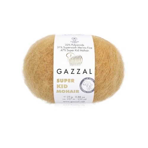 3er-Pack/Knäuel Gazzal Super Kid Mohair, je Knäuel 25 g, 237 m, Mischung aus Superwash-Wolle, Polyamid und Super Kid Mohair, 64423 3er-Pack/Knäuel Gazzal Super Kid Mohair, je Knäuel 25 g, 237 m, Mischung aus Superwash-Wolle, Polyamid und Super Kid Mohair, 64423 von Sorenta