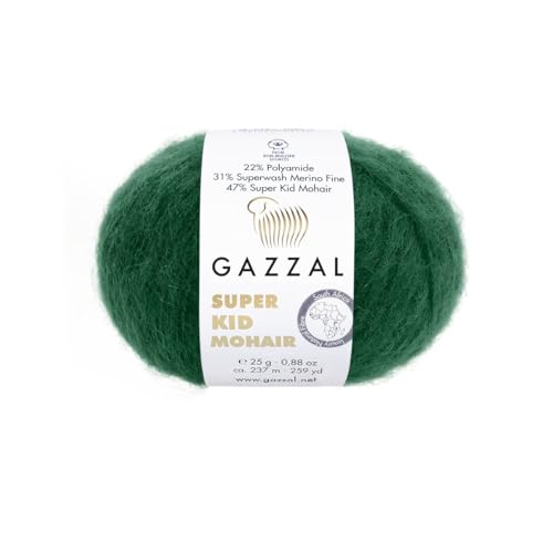3er-Pack/Knäuel Gazzal Super Kid Mohair, je Knäuel 25 g, 237 m, Mischung aus Superwash-Wolle, Polyamid und Super Kid Mohair, 64424 3er-Pack/Knäuel Gazzal Super Kid Mohair, je Knäuel 25 g, 237 m, Mischung aus Superwash-Wolle, Polyamid und Super Kid Mohair, 64424 von Sorenta