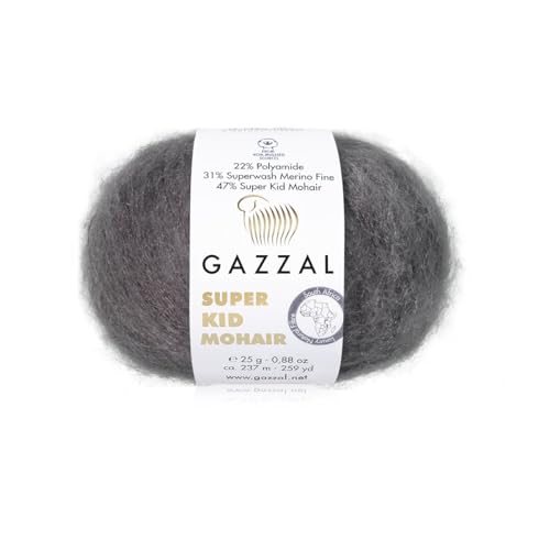 3er-Pack/Knäuel Gazzal Super Kid Mohair, je Knäuel 25 g, 237 m, Mischung aus Superwash-Wolle, Polyamid und Super Kid Mohair, 64432 3er-Pack/Knäuel Gazzal Super Kid Mohair, je Knäuel 25 g, 237 m, Mischung aus Superwash-Wolle, Polyamid und Super Kid Mohair, 64432 von Sorenta