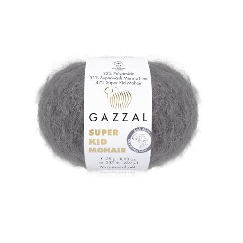 3er-Pack/Knäuel Gazzal Super Kid Mohair, je Knäuel 25 g, 237 m, Mischung aus Superwash-Wolle, Polyamid und Super Kid Mohair, 64433 3er-Pack/Knäuel Gazzal Super Kid Mohair, je Knäuel 25 g, 237 m, Mischung aus Superwash-Wolle, Polyamid und Super Kid Mohair, 64433 von Sorenta