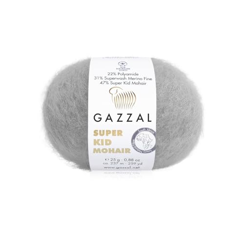 3er-Pack/Knäuel Gazzal Super Kid Mohair, je Knäuel 25 g, 237 m, Mischung aus Superwash-Wolle, Polyamid und Super Kid Mohair, 64434 3er-Pack/Knäuel Gazzal Super Kid Mohair, je Knäuel 25 g, 237 m, Mischung aus Superwash-Wolle, Polyamid und Super Kid Mohair, 64434 von Sorenta