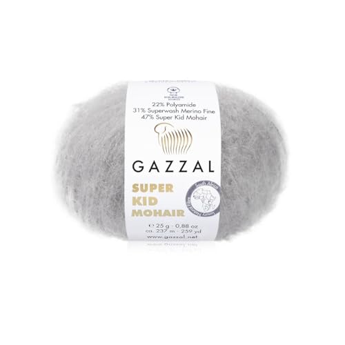 3er-Pack/Knäuel Gazzal Super Kid Mohair, je Knäuel 25 g, 237 m, Mischung aus Superwash-Wolle, Polyamid und Super Kid Mohair, 64435 3er-Pack/Knäuel Gazzal Super Kid Mohair, je Knäuel 25 g, 237 m, Mischung aus Superwash-Wolle, Polyamid und Super Kid Mohair, 64435 von Sorenta